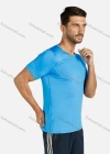 Wholesale Men's Sporty Plain Short Sleeve Round Neck Slim Fit Stretchy Quick Dry T-shirts - Liuhuamall