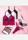 Wholesale Women's Sexy Lace Longline Bra & Thongs Lingerie Set 902# - Liuhuamall