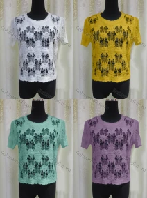 Wholesale Women's Casual Round Neck Hollow Out Plain Knit Top, LIUHUA CLOTHING WHOLESALE
