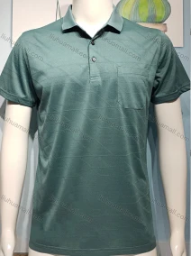 Wholesale Men's Casual Short Sleeve Side Pocket Button Front Texture Polo Shirt, LIUHUA CLOTHING WHOLESALE