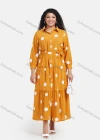 Wholesale Women's Casual Polka Dot Print Button Down Ruffle Hem Maxi Shirt Dress With Belt - Liuhuamall