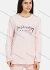 Wholesale Women's Lounge Soft Long Sleeve Letter Pattern Tops & Pin Dot Print Pant Pajama Sets - Liuhuamall