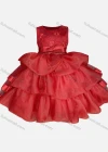 Wholesale Girls Lovely Crew Neck Sleeveless Bow-knot Embroidered Tiered Flower Dress - Liuhuamall