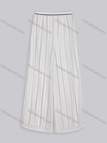 Wholesale Women's Casual Loose Fit Back Zip Striped Wide Leg Pants 18042#, LIUHUA CLOTHING WHOLESALE