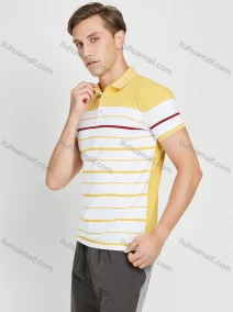 Wholesale Men's Casual Striped Colorblock Short Sleeve Polo Shirt, LIUHUA CLOTHING WHOLESALE
