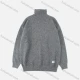 Wholesale Men's Casual Plain High Neck Drop Shoulder Long Sleeve Turtleneck Knit Sweater Gray Clothing Wholesale Market Liuhua