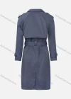Wholesale Women's Plain Double Breasted Belted Mid Length Trench Coat - Liuhuamall