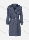 Wholesale Women's Plain Double Breasted Belted Mid Length Trench Coat - Liuhuamall
