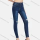 Wholesale Women's Casual Ripped Distressed High Waist Skinny Fit Jean Dark Blue Clothing Wholesale Market Liuhua