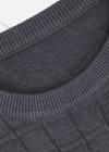 Wholesale Men's Round Neck Long Sleeve Plain Waffle Knitting Pullover Sweater - Liuhuamall