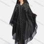 Wholesale Women's Muslim Islamic Plain Rhinestone Pearl Decor Maxi Kaftan With Hijab WQ90# preview