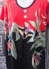 Wholesale Women's Casual Notched Neck Button Decor Floral Print Ombre Top - Liuhuamall