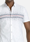 Wholesale Men's Casual Short Sleeve Abstract Print Button Down Shirt - Liuhuamall