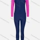 Wholesale Women's Sporty Zip Front Plain Round Neck Raglan Sleeve One Piece Swimsuit L215# Navy Clothing Wholesale Market Liuhua
