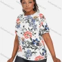 Wholesale Women's Floral Print Round Neck Short Sleeve Casual T-Shirt preview