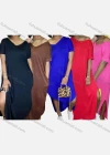 Wholesale Women's Casual V Neck Short Sleeve Plain Maxi Dress - Liuhuamall