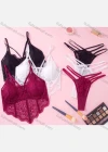 Wholesale Women's Sexy Plain Lace Bra & Brief 2 Pieces Set - Liuhuamall