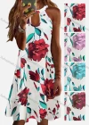 Wholesale Women's Casual Sleeveless Floral Print Knee Length Halter Dress - Liuhuamall