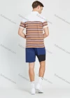 Wholesale Men's Casual Striped Print Short Sleeve Polo Shirt - Liuhuamall
