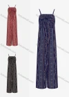 Wholesale Women's Vintage Spaghetti Strap Bow Knot Paisley Folk Art Jumpsuit 320# - Liuhuamall