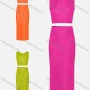 Wholesale Women's Sexy Plain Crop Backless Tie Back Tank Top 2-piece Set 313# preview