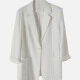 Women's Plain Lapel 3/4 Sleeve One Button Patch Pockets Suit Jacket SN0281# White Clothing Wholesale Market -LIUHUA