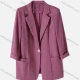 Wholesale Women's Plain Lapel 3/4 Sleeve One Button Patch Pockets Suit Jacket SN0281# Purple Clothing Wholesale Market Liuhua