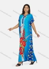 Wholesale Women's African Short Sleeve V Neck Gradient Pom Pom Floral Print Maxi Dress - Liuhuamall