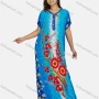 Wholesale Women's African Short Sleeve V Neck Gradient Pom Pom Floral Print Maxi Dress preview
