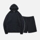 Men's Basic Plain Jogging Sweatshirt Pullover Kangaroo Pocket Hoodie With Shorts 2 Piece Set JM-FSBH9999+JM-FS456# Black Clothing Wholesale Market -LIUHUA