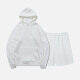 Men's Basic Plain Jogging Sweatshirt Pullover Kangaroo Pocket Hoodie With Shorts 2 Piece Set JM-FSBH9999+JM-FS456# White Clothing Wholesale Market -LIUHUA
