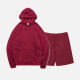 Men's Basic Plain Jogging Sweatshirt Pullover Kangaroo Pocket Hoodie With Shorts 2 Piece Set JM-FSBH9999+JM-FS456# Red Clothing Wholesale Market -LIUHUA