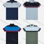 Wholesale Men's Casual Short Sleeve Button Front Striped Colorblock Polo Shirts preview