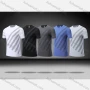 Wholesale Men's Athletic Workout Striped Short Sleeve Round Neck Tee MT02210# preview