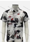 Wholesale Men's Casual Allover Print Button Down Collared Short Sleeve Shirt - Liuhuamall