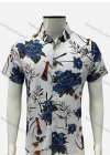 Wholesale Men's Casual Allover Floral Print Button Down Collared Short Sleeve Shirt - Liuhuamall