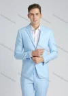 Wholesale Men's Linen Casual Slim Fit Lapel Plain Two Buttons Pocket 2 Pieces Suit Set - Liuhuamall