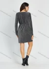 Wholesale Women's Fashion V Neck Long Sleeve High Waist Short Wrap Short Dress - Liuhuamall