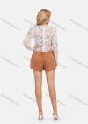Wholesale Women's Sexy Floral Embroidery Guipure Lace Sheer Long Sleeve Blouse - Liuhuamall