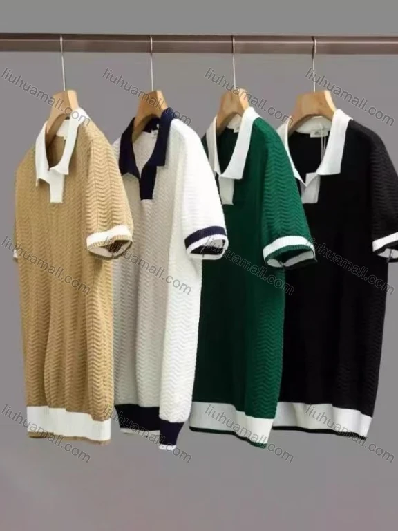 Wholesale Oscar Factory Casual men's lapel jacquard fabric, comfortable and breathable, with a contrasting design