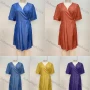 Wholesale Women's Casual Wrap V Neck Lace Up Plain Short Dress preview
