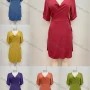 Wholesale Women's Casual V Neck Wrap Lace Up Side Slit Short Dress preview