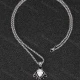 Wholesale Stainless Steel Rhinestone Carved Chain Necklace GL0016# Silver Clothing Wholesale Market Liuhua