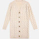 Women's Autumn V Neck Cable Knit Long Sleeve Button Up Comfy Cardigan  Beige Clothing Wholesale Market -LIUHUA