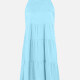 Women's Casual Sleeveless Ruffle Neck Tie Back Ruffle Trim Plain Short Dress LS3007# 7# Clothing Wholesale Market -LIUHUA