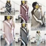 Wholesale Women's Casual Striped Scarf Hem Knit Cape D1829# preview