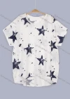 Wholesale Women's Casual Star Print Round Neck Short Sleeve Tee - Liuhuamall