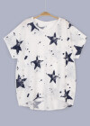 Wholesale Women's Casual Star Print Round Neck Short Sleeve Tee - Liuhuamall