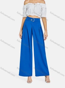 Wholesale Women's Casual Fashionable High Waist Plain Wide Leg Pants LL-33029#, LIUHUA CLOTHING WHOLESALE