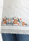 Wholesale Women's Keyhole Neck Trumpet Sleeve Embroidered Blouse - Liuhuamall